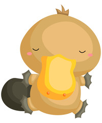 a vector of a cute platypus