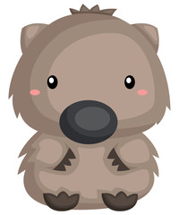 a vector of a cute wombat