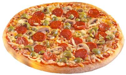 PEPPERONI, OLIVE AND MUSHROOM CUT OUT