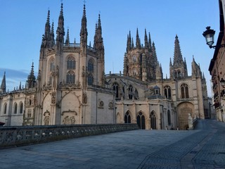 Burgos Cathedral with blue sky, Castile and Leon, Spain