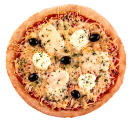 MOZZARELLA AND OLIVE PIZZA CUT OUT