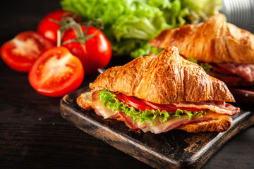 Classic BLT croissant sandwiches