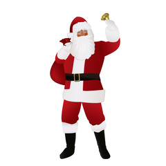 Isolated Santa Claus with bag and bell on white background
