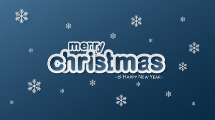 Paper Cut, Card, Banner, Merry Christmas and Happy New Year Background