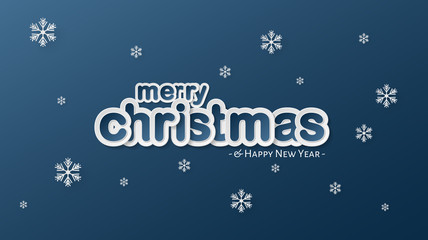 Paper Cut, Card, Banner, Merry Christmas and Happy New Year Background