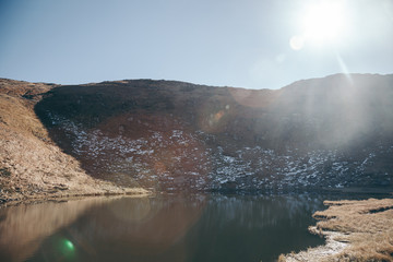 beautiful Nesamovyte lake in Carpathian mountains, Ukraine