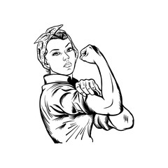 Rosie the riveter vector illustration - International women's day