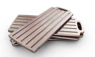 cutting board isolated on white background 3d render