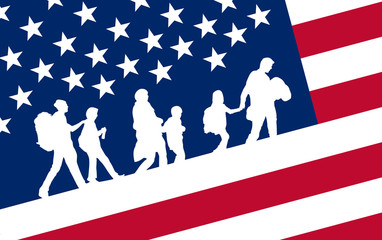 illustration of wave usa immigration B © Marcos Silva