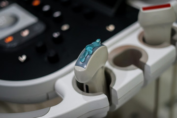 close up ultrasound machine, medical equipment in hospital