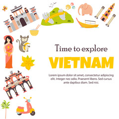 Vietnam Landmarks set Architecture Famous Place