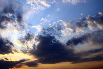 nice colorful with sun rays clouds in the sky for using in design as background.