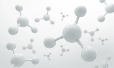 white molecule or atom, Abstract Clean structure for Science or medical background.