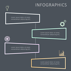 Infographic 4 steps with frames design for business or presentation