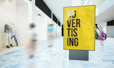 billboard advertising on a mall