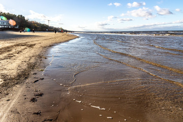 beach of baltic sea in yurmala