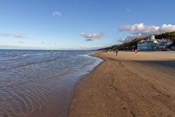 beach of baltic sea in yurmala