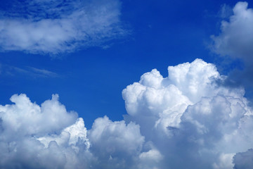 Naklejka na ściany i meble Close up cloud with blue sky