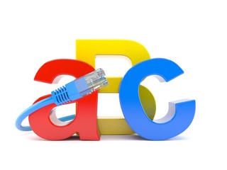 ABC text with network cable