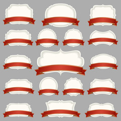 collection vintage labels with banner