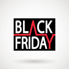 Black friday sale banner icon. Vector illustration. Label. For art template design, list, page, mockup brochure style, banner, idea, cover, booklet, print, flyer, book, blank, card, ad, sign