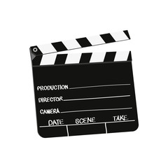 Vector clapperboard isolated on white background