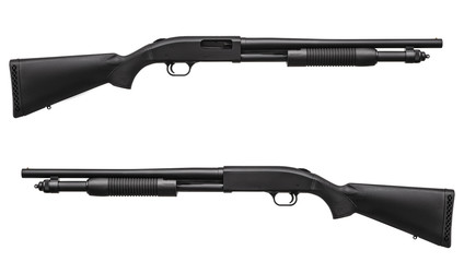 Gun.Shotgun isolated on white