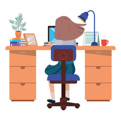 woman working in the office avatar character