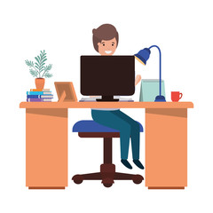 man working in the office avatar character
