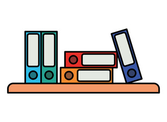 shelving with books isolated icon