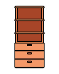 wooden shelving isolated icon