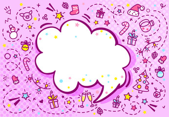New year background in pink pig color