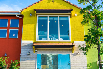 Fototapeta na wymiar Exterior of colorful house