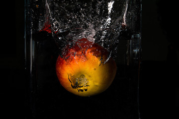  apple falling in water