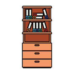 shelving with books isolated icon
