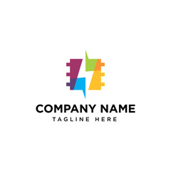 Fototapeta premium Bolt chip logo design inspiration