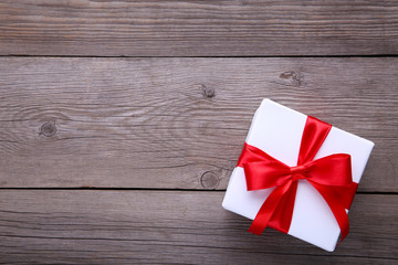 Gift presents box on a grey background.