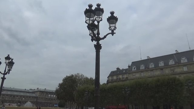 lamppost, trees and buildings, Paris, France