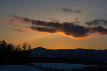 Obraz premium 冬の夕暮れの空