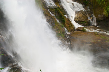 Wachiran Waterfall in a jungle in Doi Inthanon National park in Chiang Mai, Thailand.