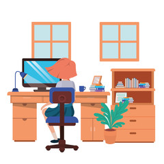 woman working in the office avatar character