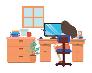 woman working in the office avatar character