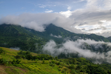 View over the hills during summer thailand