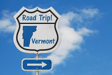 Vermont Road Trip Highway Sign