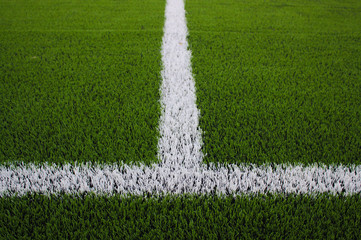 soccer ball on green field