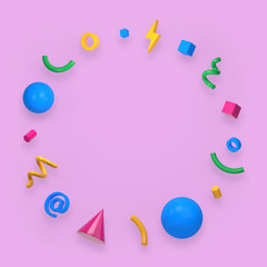 Abstract colored geometric shapes. 3d render