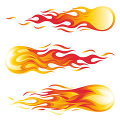 fireball vector illustration set