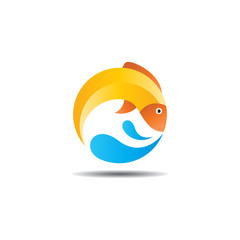 fish logo. vector template ready for use