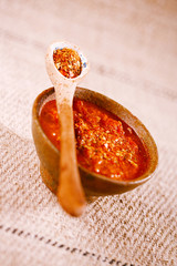 Calabrian Chilli Pepper flakes with jambalaya chicken soup