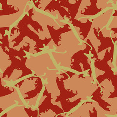 Imitation of camouflage - seamless pattern in different shades of red, green and pink colors